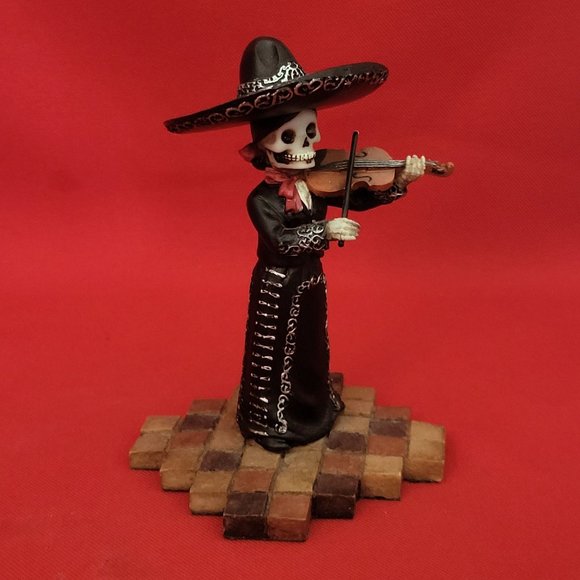 Summit Collection Day Of The Dead Wedding Band Mariachi Violin Player Skeleton S - Picture 13 of 13